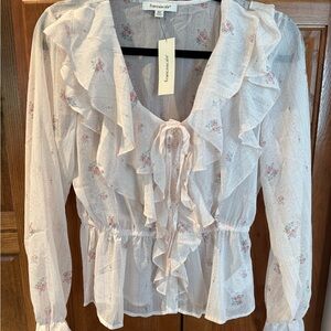 Francesca’s Rose Ruffle Blouse